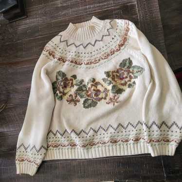 Vintage Eddie Bauer Floral Sweater - image 1