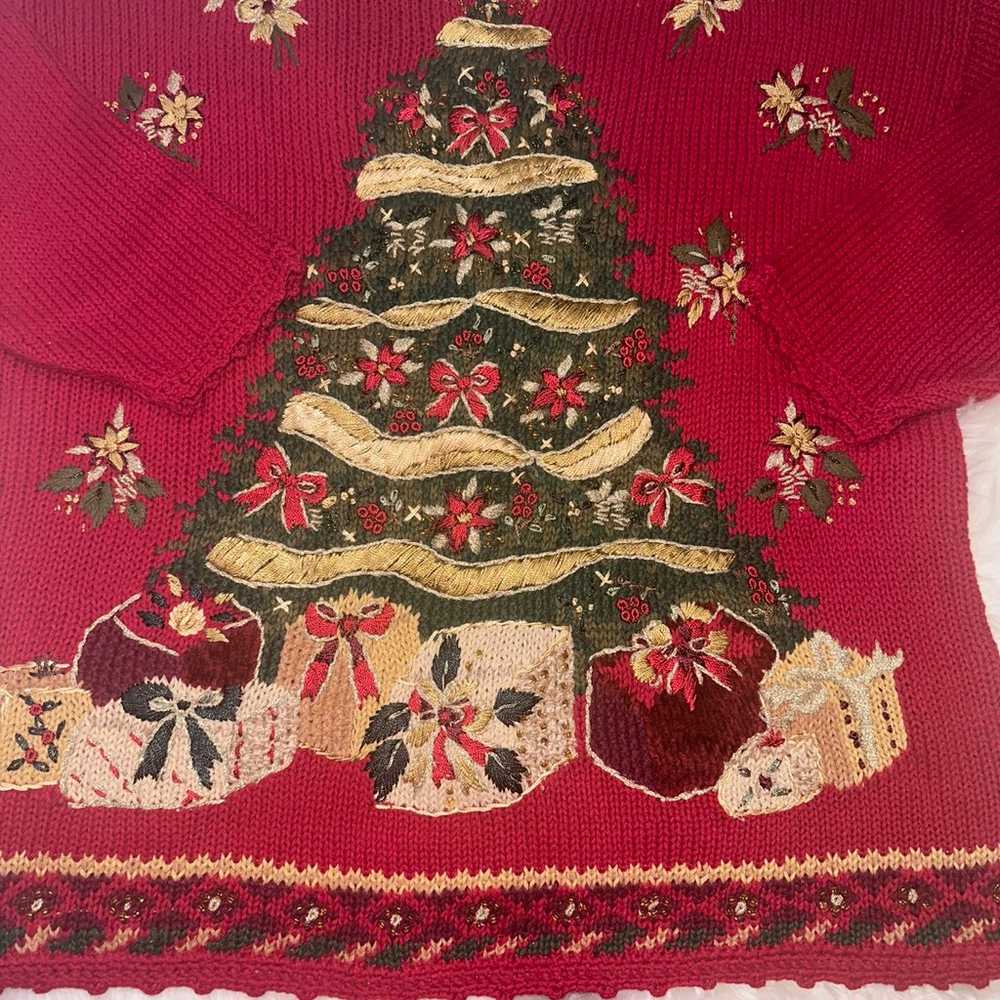 Vintage Fashion Bug Red Pullover Christmas Sweate… - image 2