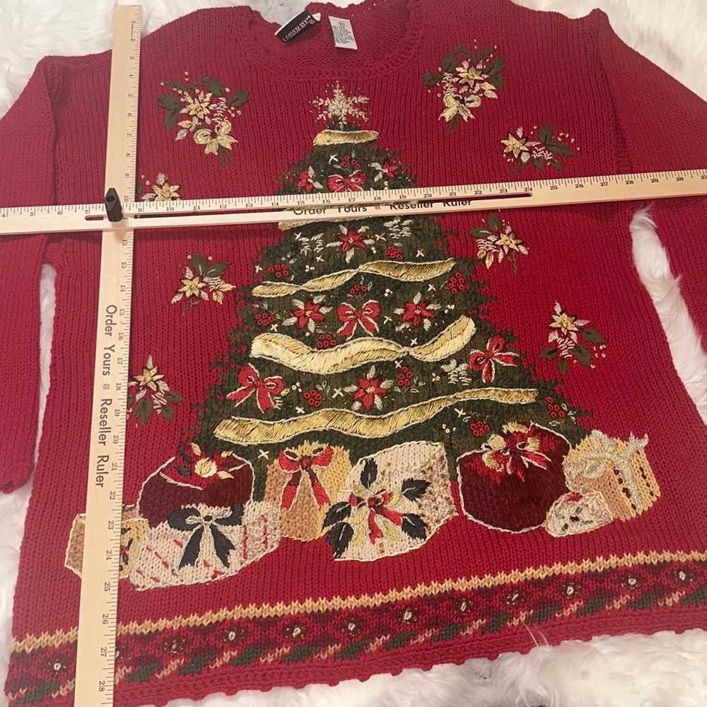 Vintage Fashion Bug Red Pullover Christmas Sweate… - image 5