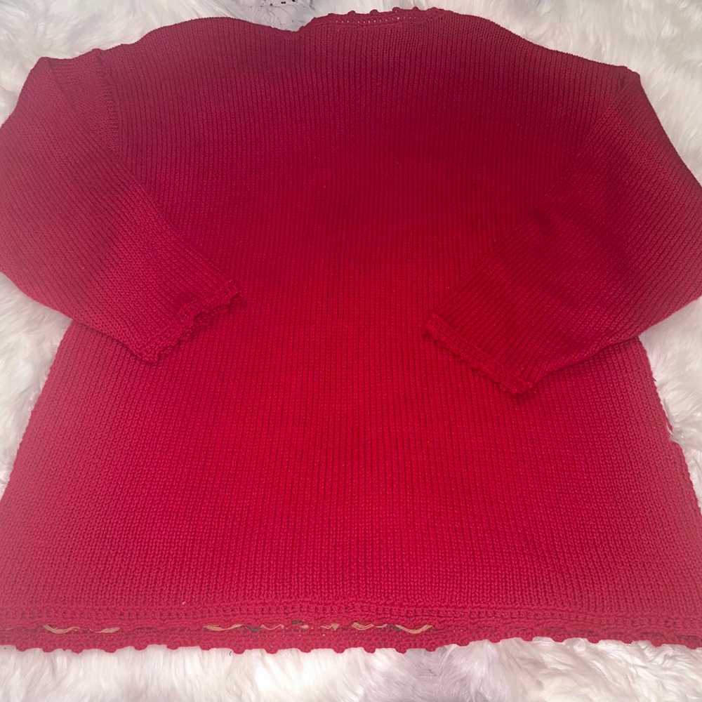 Vintage Fashion Bug Red Pullover Christmas Sweate… - image 8