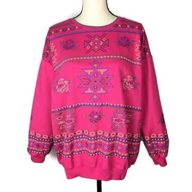 Blast Vintage 90s Southwest Geometric Print Pink S