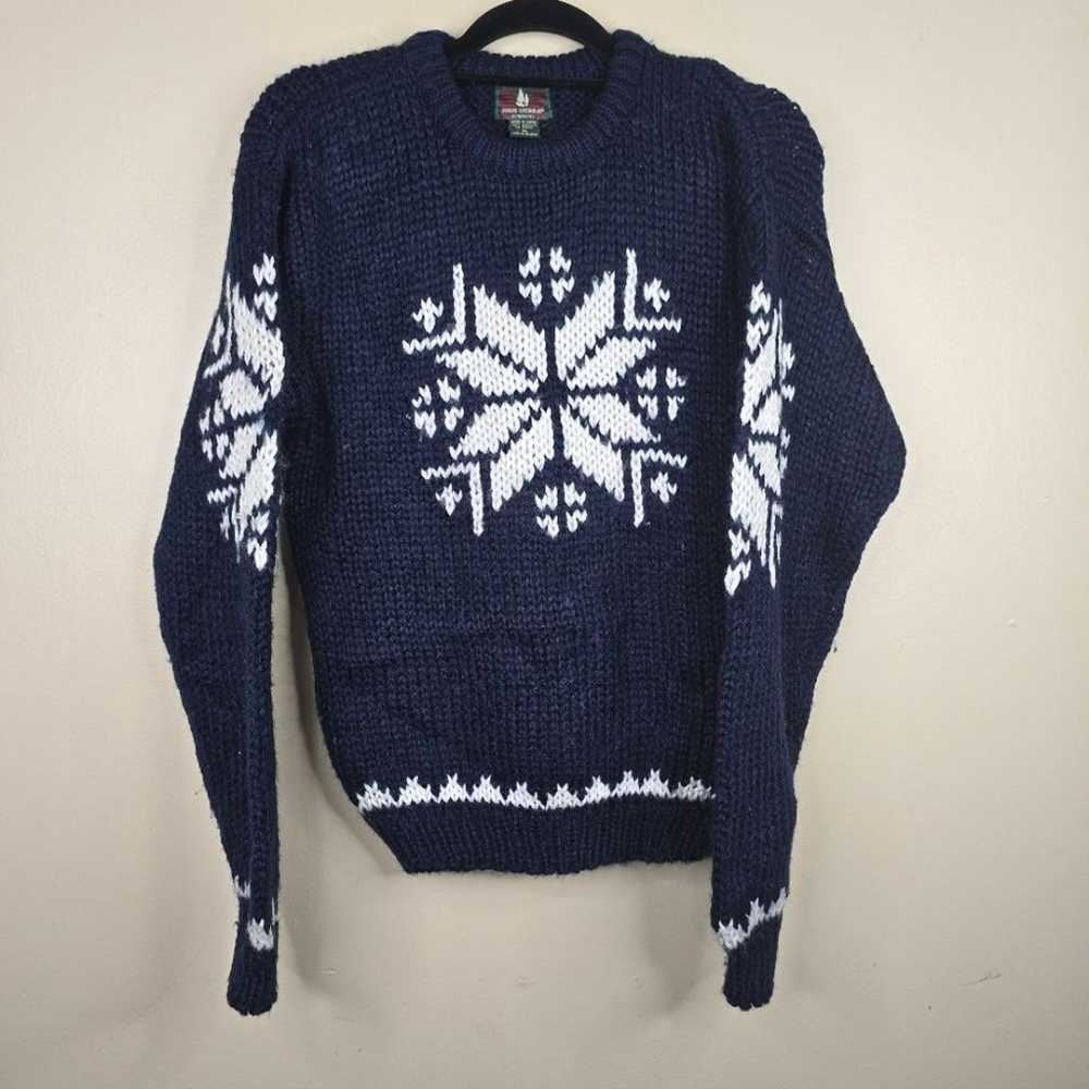 High Sierra vintage 90s 80s knitted Snowflake swe… - image 1