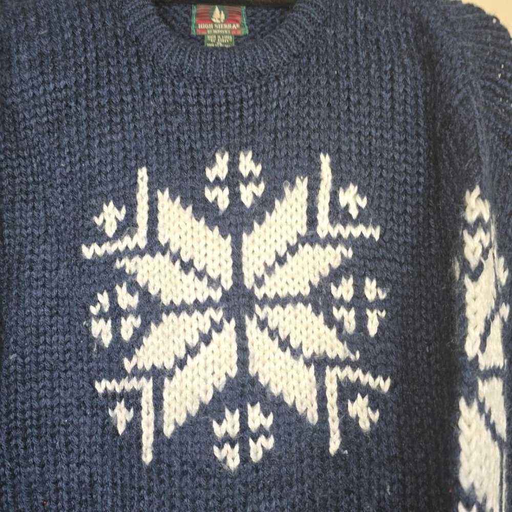 High Sierra vintage 90s 80s knitted Snowflake swe… - image 3