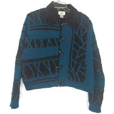 1980's Knit and Leather Sweater Jacket - image 1