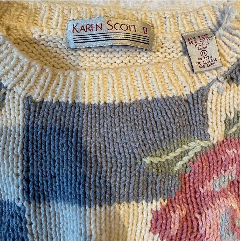 Vintage Karen Scott II Flora Knit Long Sleeve Swe… - image 2