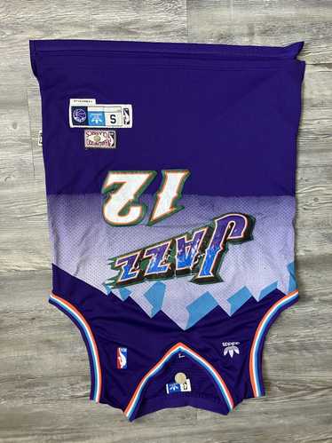 Adidas Utah jazz purple jersey John Stockton size… - image 1