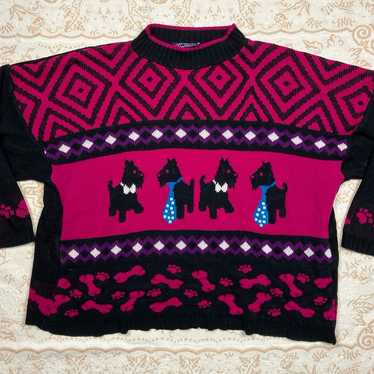 Extra Large Vintage 80s Scottie Dog Sweater - image 1