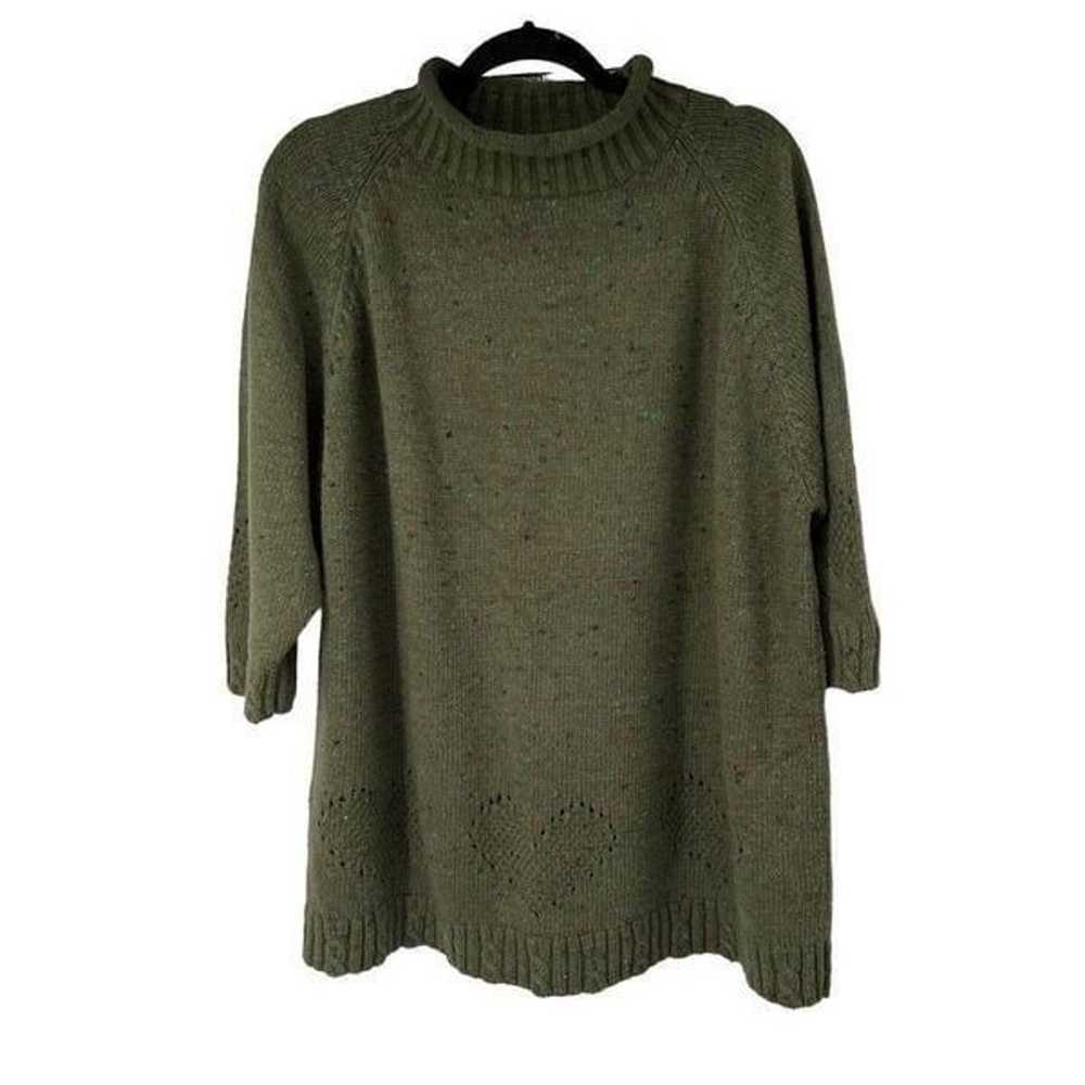 Vintage Stefano Green Speckled Heart Detail Sweat… - image 1