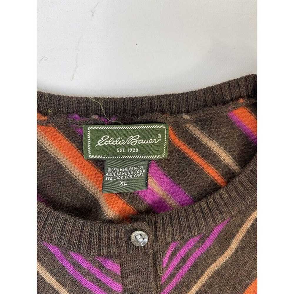 Vintage Eddie Bauer Womens XL Merino Wool Rainbow… - image 4