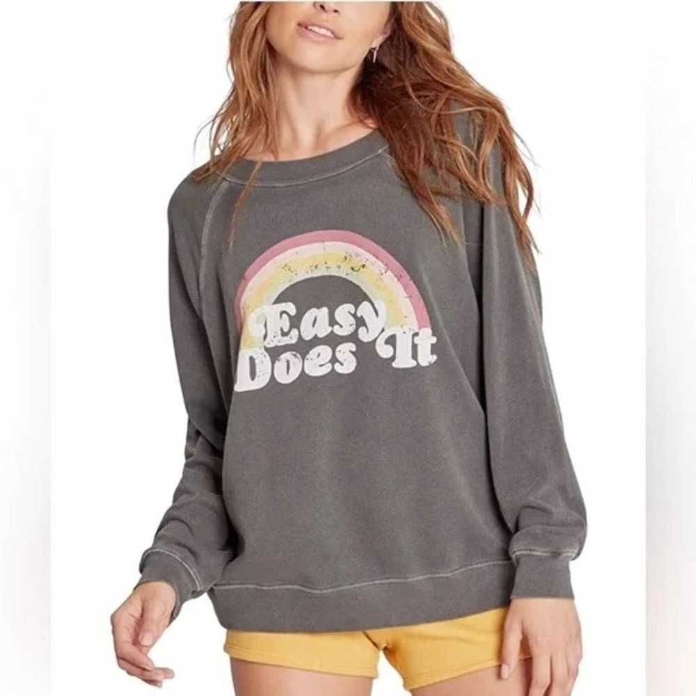 WILDFOX Gray Rainbow Easy Does It Pullover Sweats… - image 1