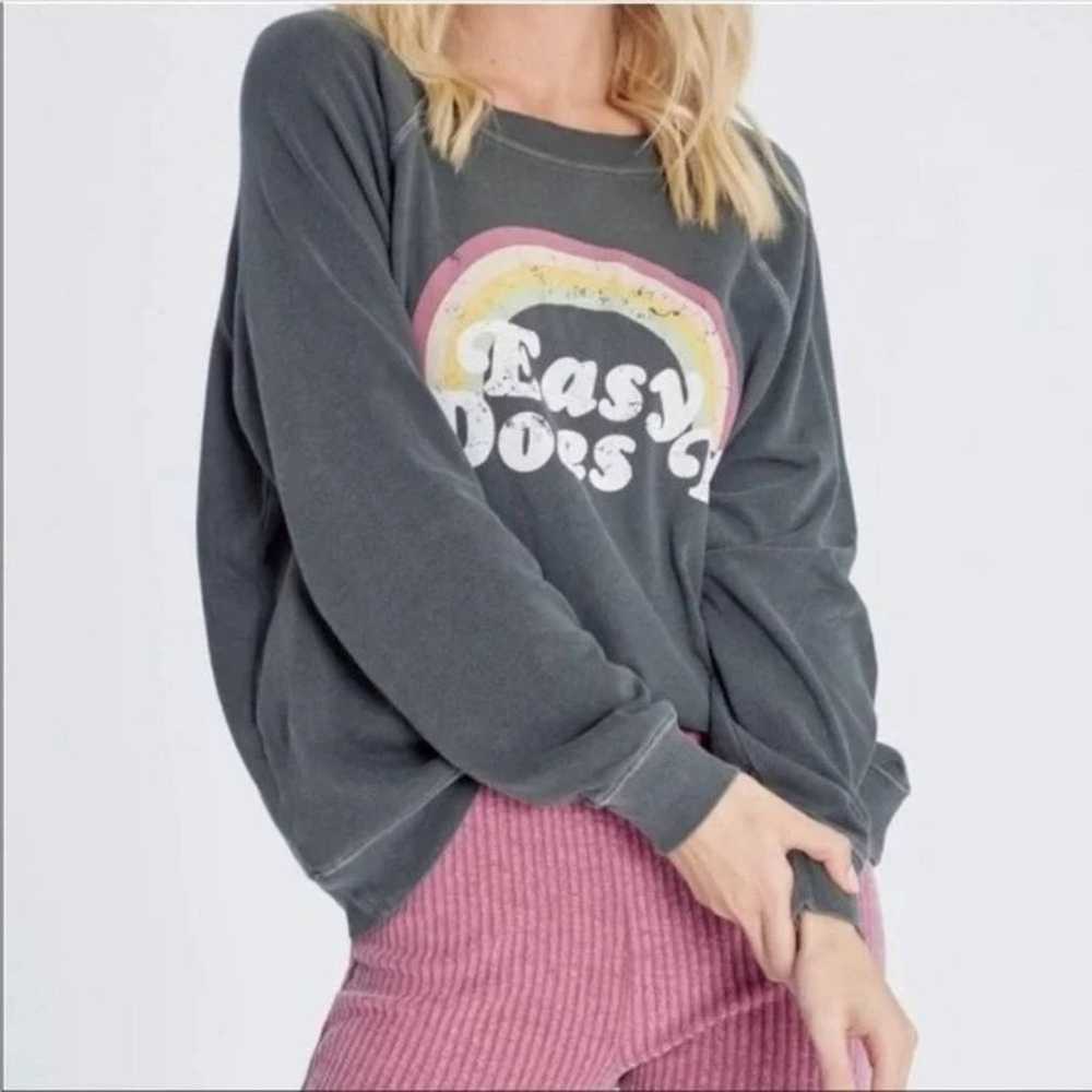 WILDFOX Gray Rainbow Easy Does It Pullover Sweats… - image 2