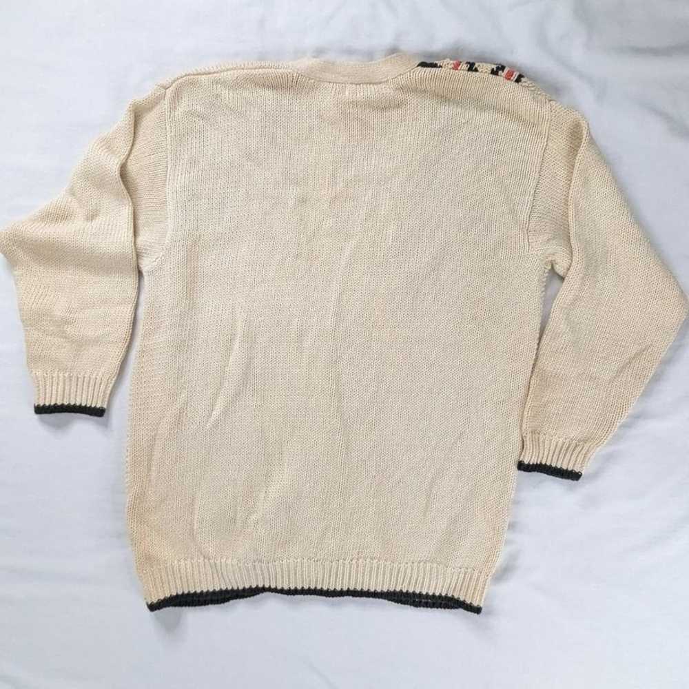 VTG Aztec Cream Chunky Knit Beaded Southwestern C… - image 4