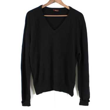 VTG 80s Cashmere Sweater Womens XL Preppy Dark Aca