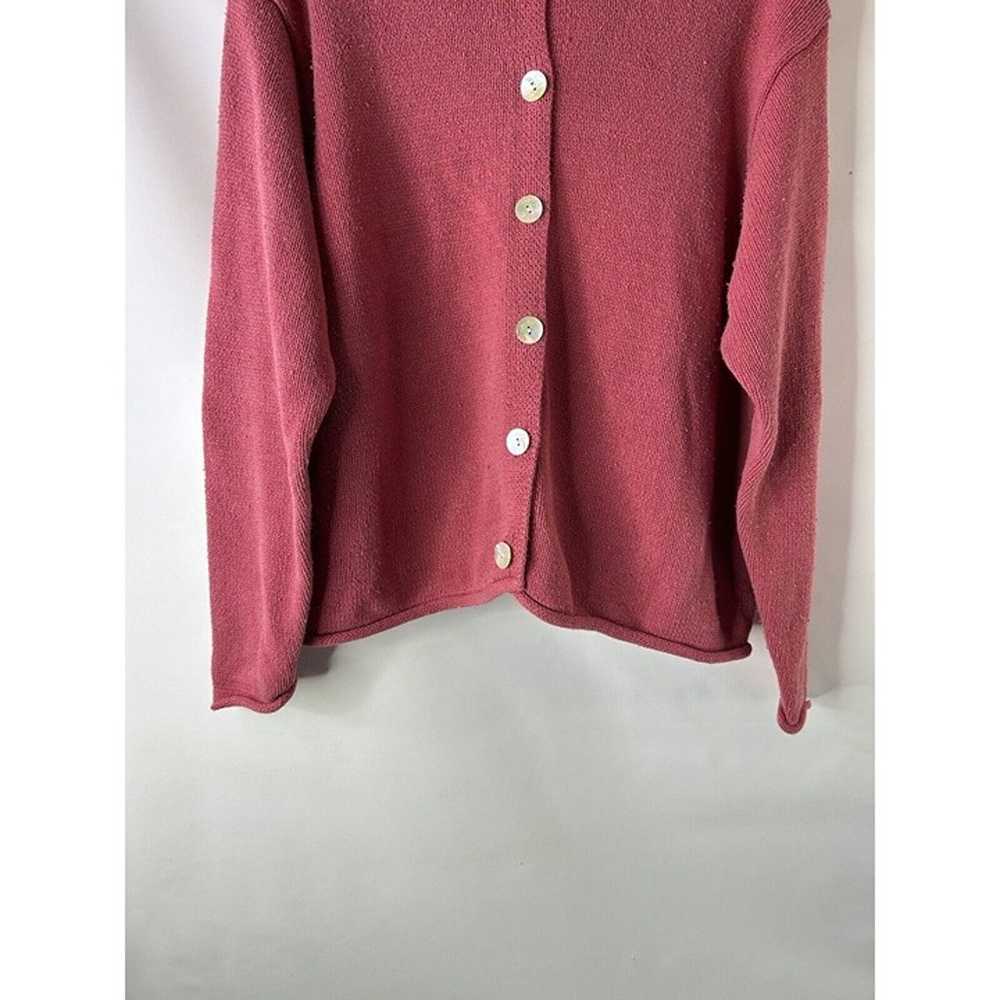 VTG 90s L.L. Bean Womens 1XL Chunky Silk Knit Car… - image 5