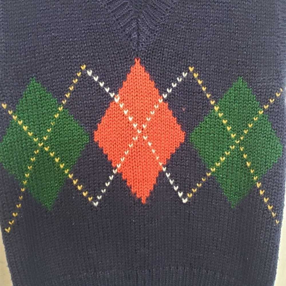 Vintage Sweater Vest Argyle Pullover Vicky Vaughn… - image 2