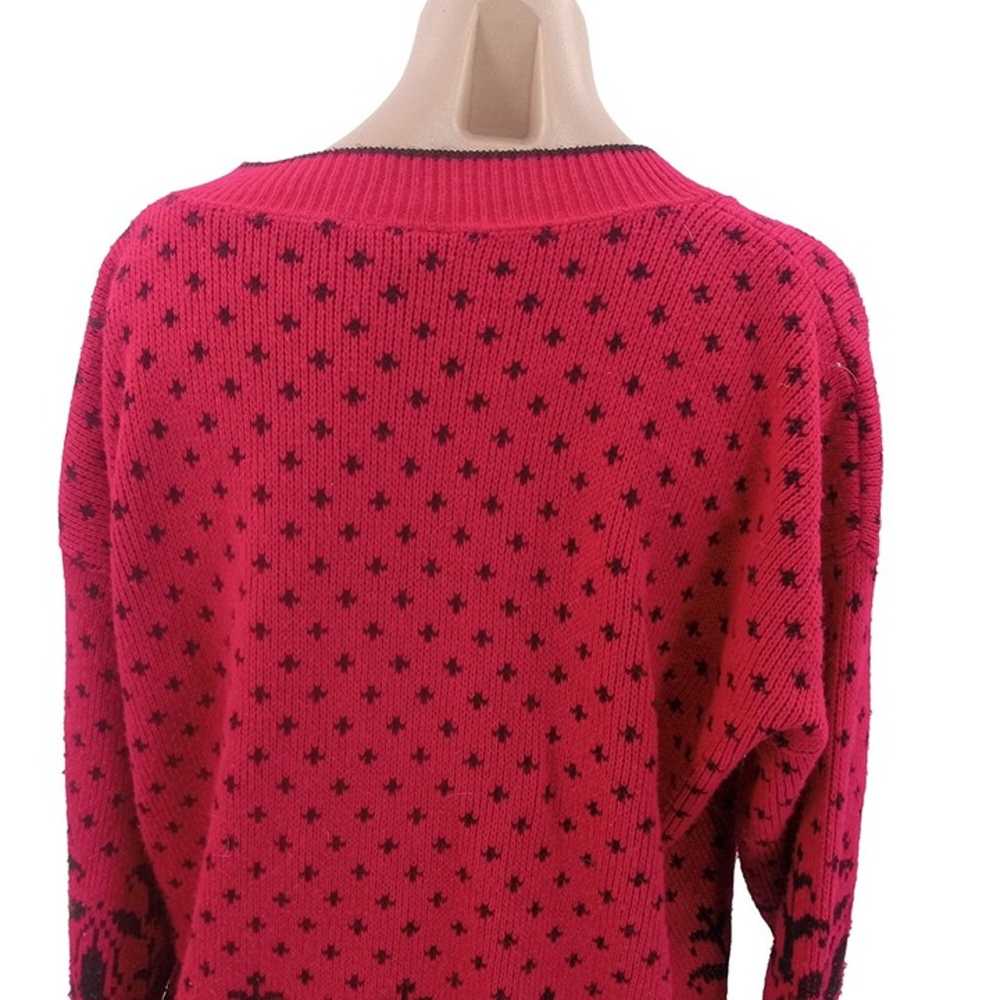 Vintage 80s Classic Essentials Pink Black Sweater… - image 6