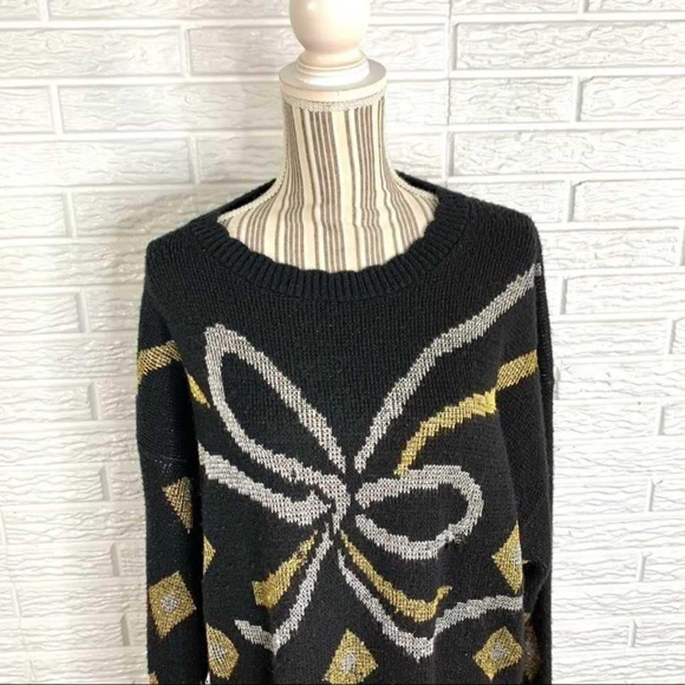 Vtg Bentley Woman Glittery Bow Sweater - image 2