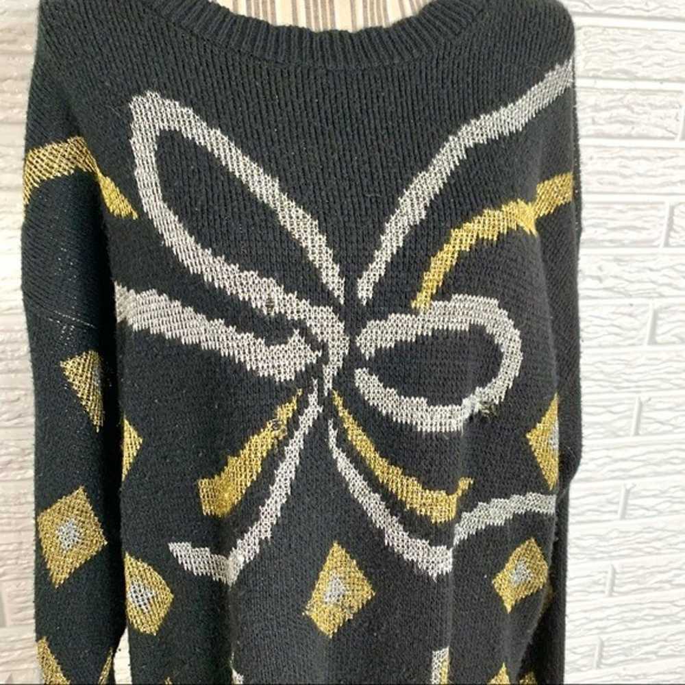 Vtg Bentley Woman Glittery Bow Sweater - image 3