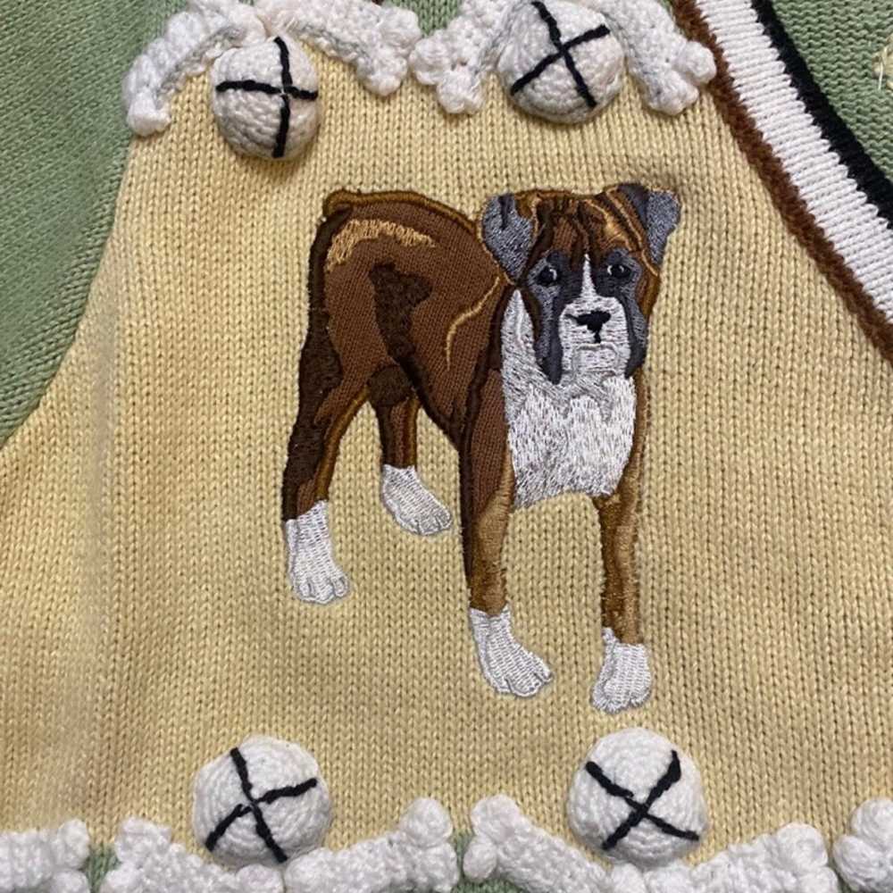 Boxer Dog Cardigan Sweater Storybook Knits HTF - image 3