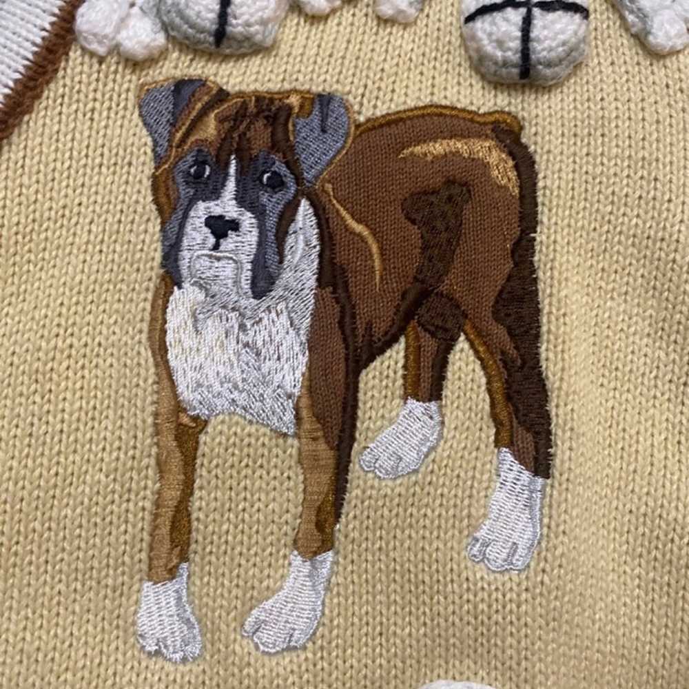 Boxer Dog Cardigan Sweater Storybook Knits HTF - image 4