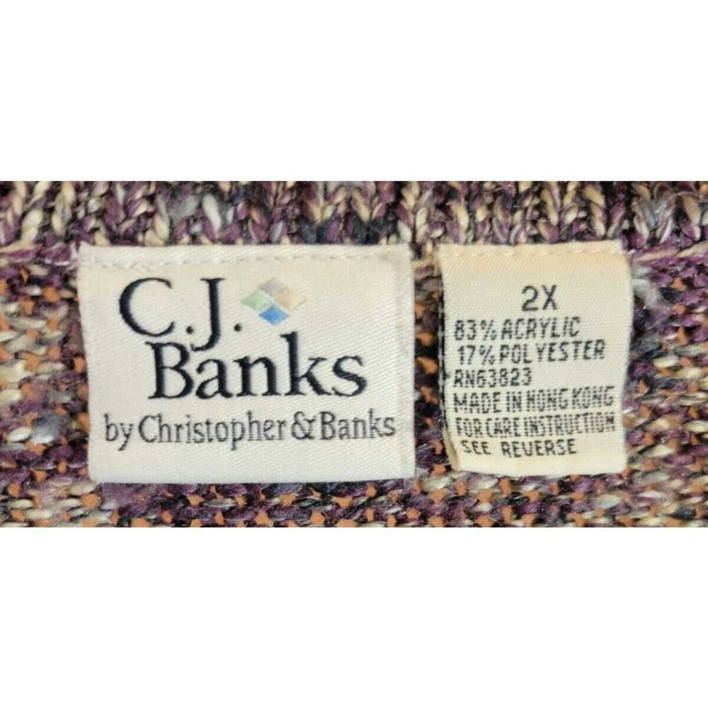 Vintage 90s CJ Banks Purple Soft Knit Grandma Car… - image 3