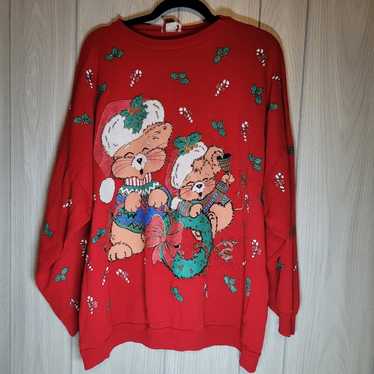 Vintage Cat & Mouse Christmas Nutcracker Sweater … - image 1