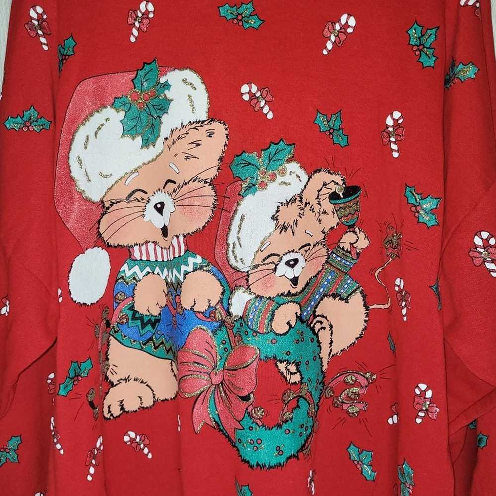 Vintage Cat & Mouse Christmas Nutcracker Sweater … - image 3