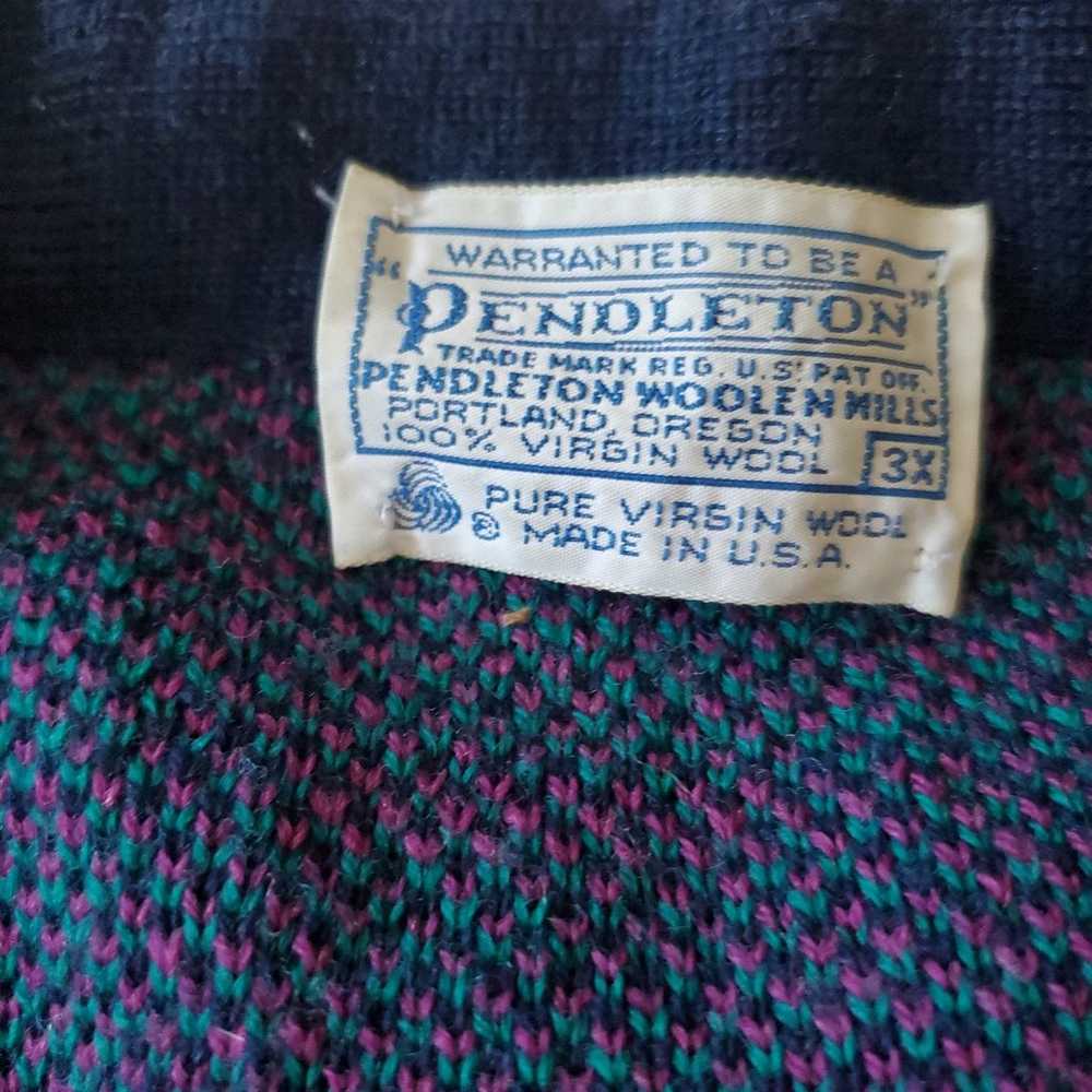 Vintage Pendleton Virgin Wool Cardigan Sweater Si… - image 4