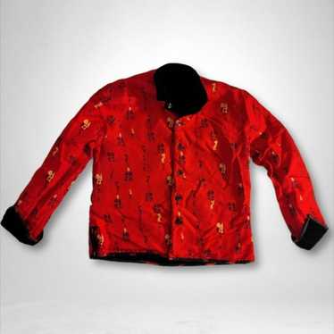 CHICOS Women Red Chinese Shirt Jacket 0