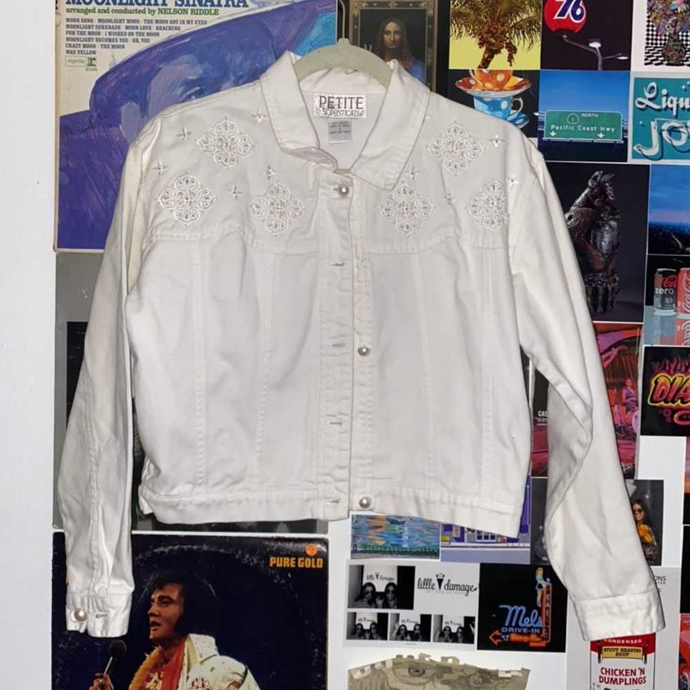 White vintage denim Jacket - image 2