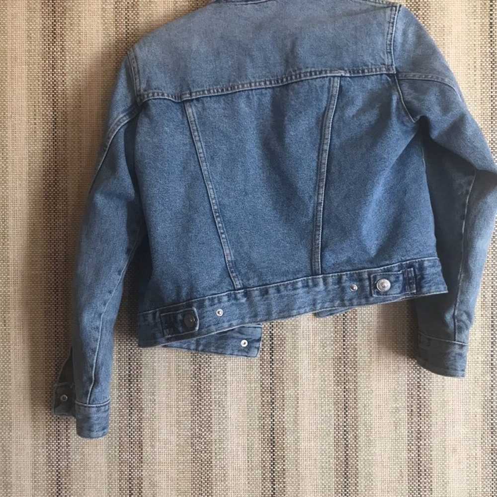 Zara Denim Jacket Coat Size Small Fleece Women Cl… - image 6