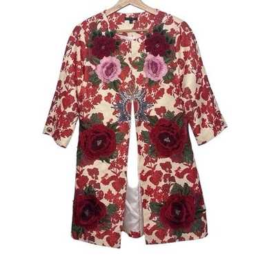 Vintage Akberto Makali Rose Appliqué Dress Coat - image 1