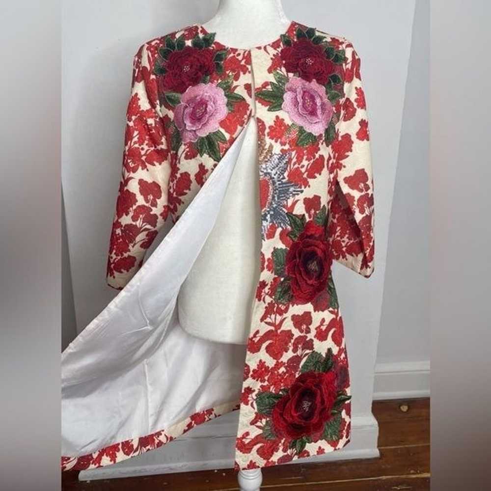 Vintage Akberto Makali Rose Appliqué Dress Coat - image 3