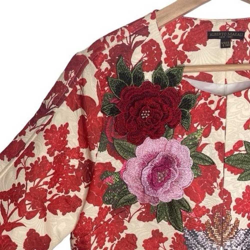 Vintage Akberto Makali Rose Appliqué Dress Coat - image 4