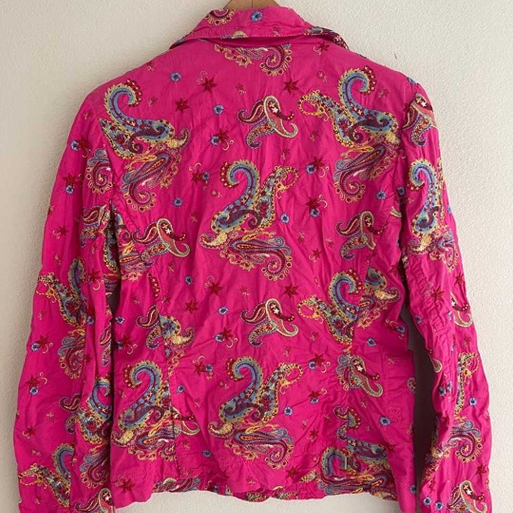 JOHNNY WAS Hot Pink Paisley & Star Embroidered Co… - image 1