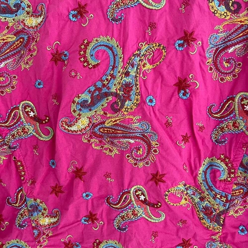 JOHNNY WAS Hot Pink Paisley & Star Embroidered Co… - image 6