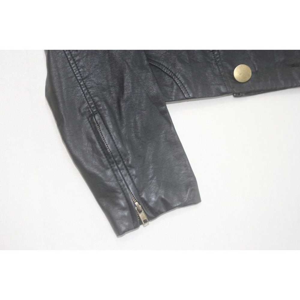 JOE FRESH Jacket Med Women Black Leather Faux Bik… - image 2