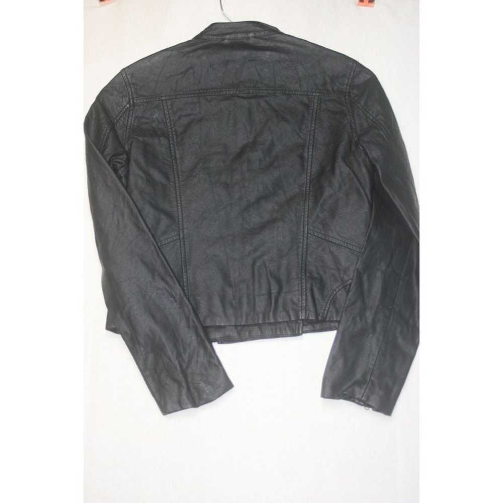 JOE FRESH Jacket Med Women Black Leather Faux Bik… - image 6