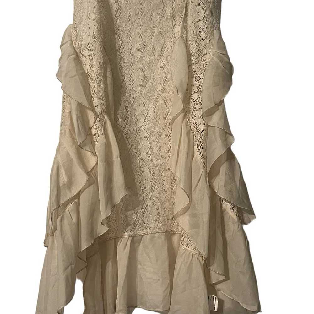 Cream Ivory Ruffle and Floral Lace Design Vest Wo… - image 10