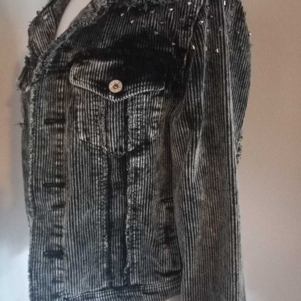 POL Black Studded Rock & Roll Corduroy Jacket. Me… - image 2