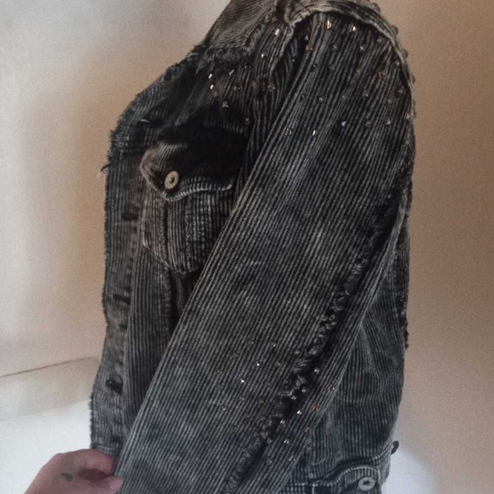 POL Black Studded Rock & Roll Corduroy Jacket. Me… - image 3