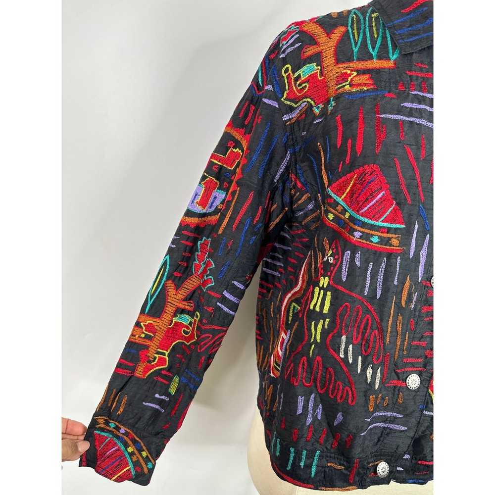 Chicos Design Arca Vintage Silk Jacket - image 5