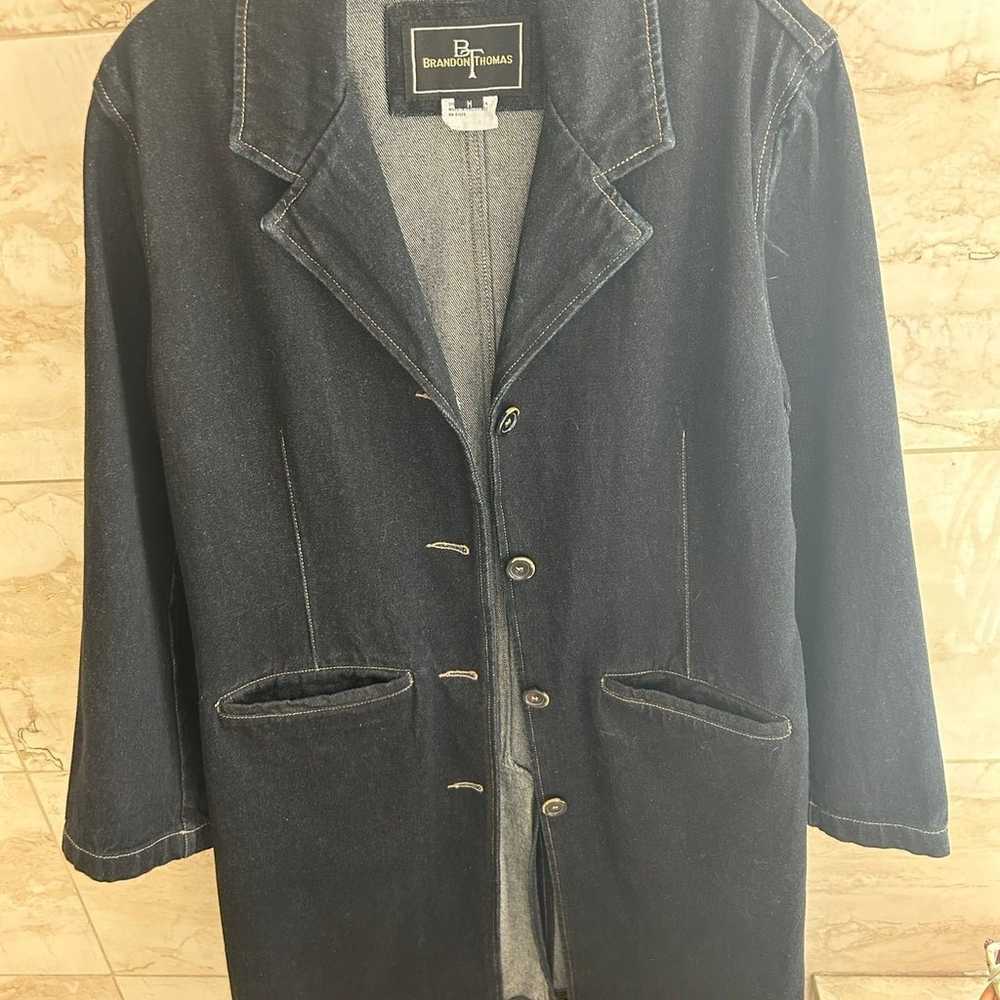 Vintage Brandon Thomas long denim coat jacket - image 6