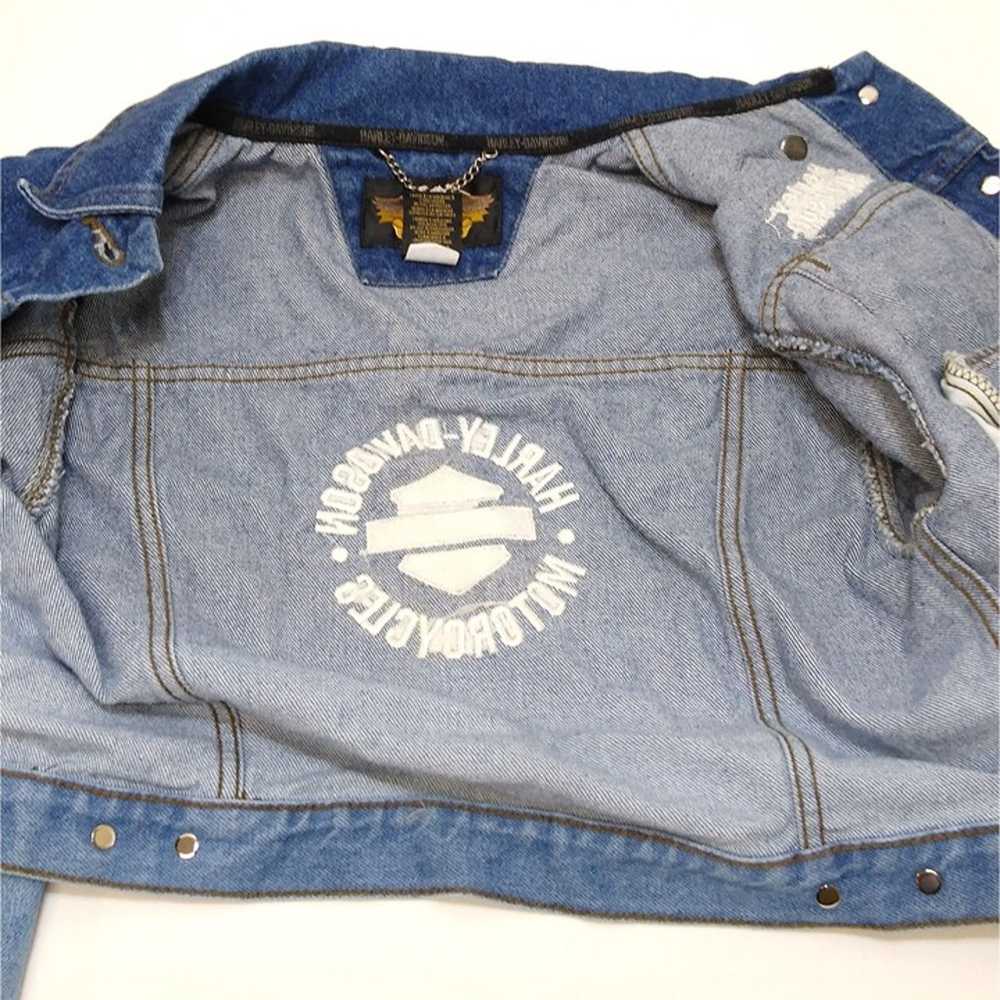 Harley Davidson Denim Jacket Women's Medium Cropp… - image 5