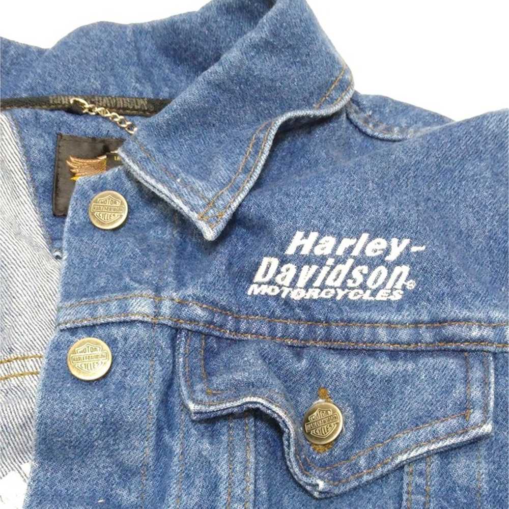 Harley Davidson Denim Jacket Women's Medium Cropp… - image 6