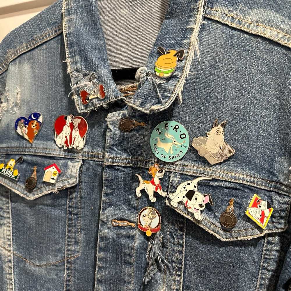 Disney Dog Pins Puppies make me happy Jean jacket - image 1