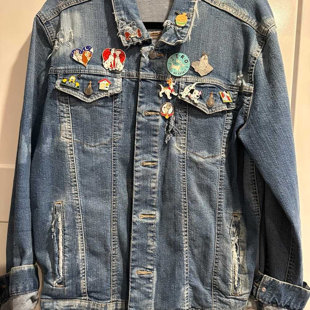 Disney Dog Pins Puppies make me happy Jean jacket - image 2