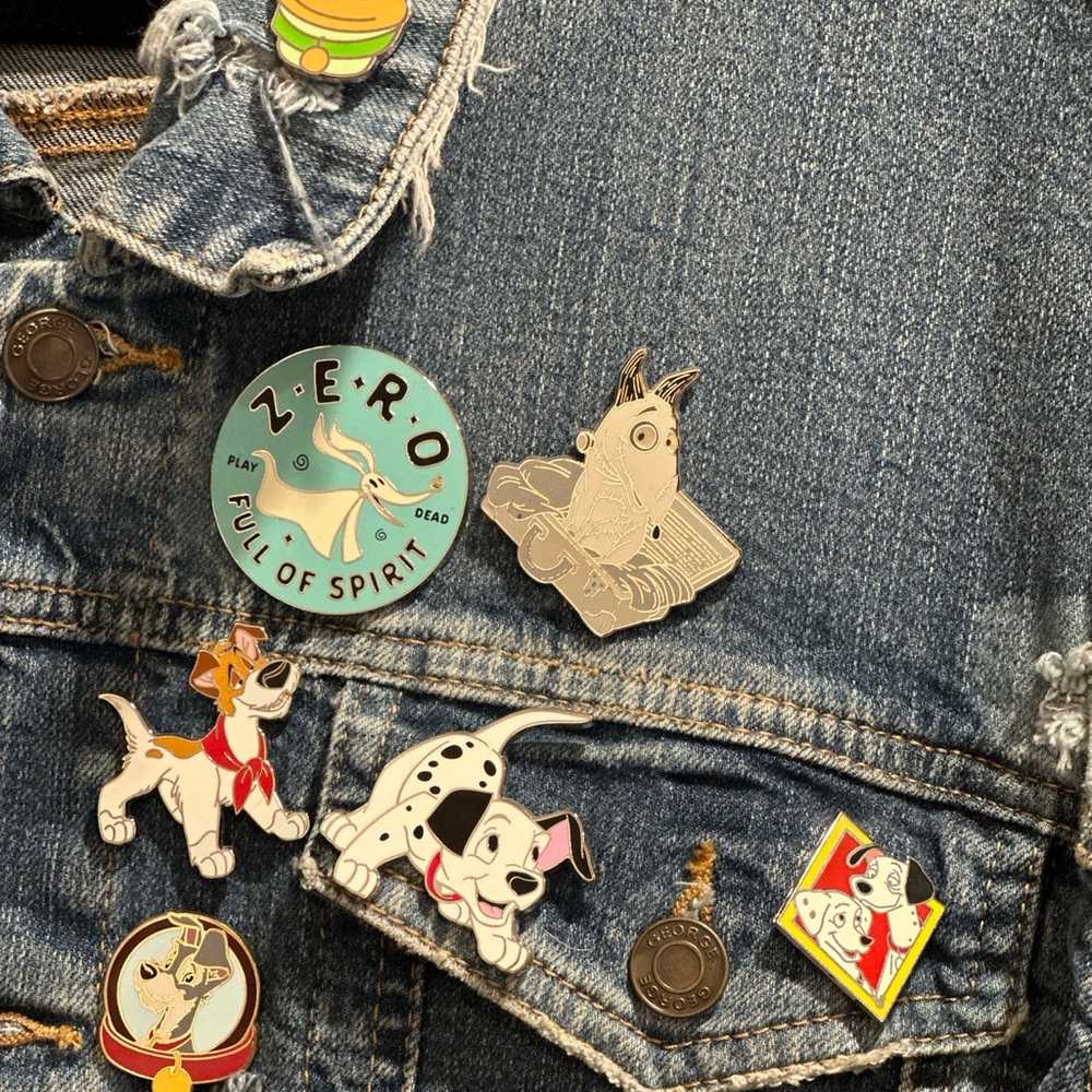 Disney Dog Pins Puppies make me happy Jean jacket - image 6