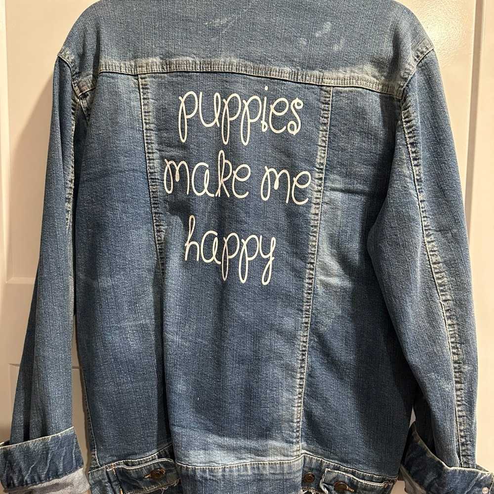 Disney Dog Pins Puppies make me happy Jean jacket - image 7