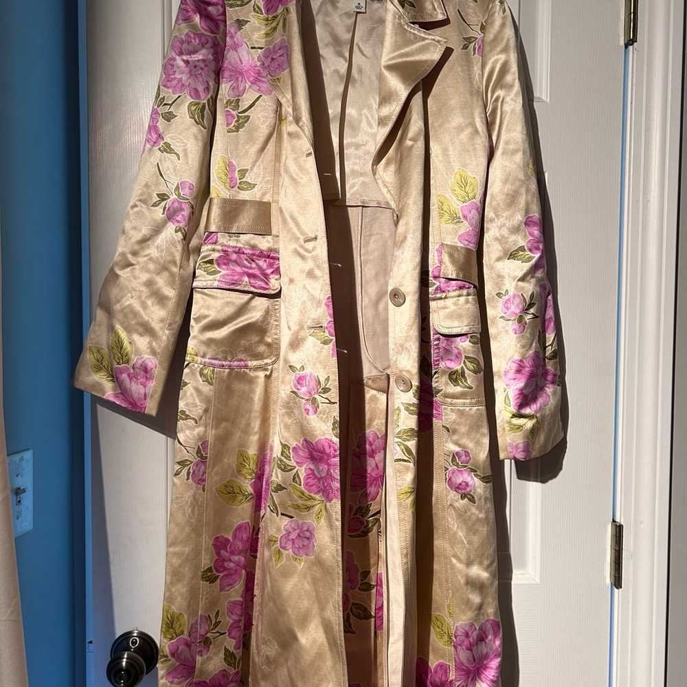 Banana Republic Silk Floral Trench Coat - image 1